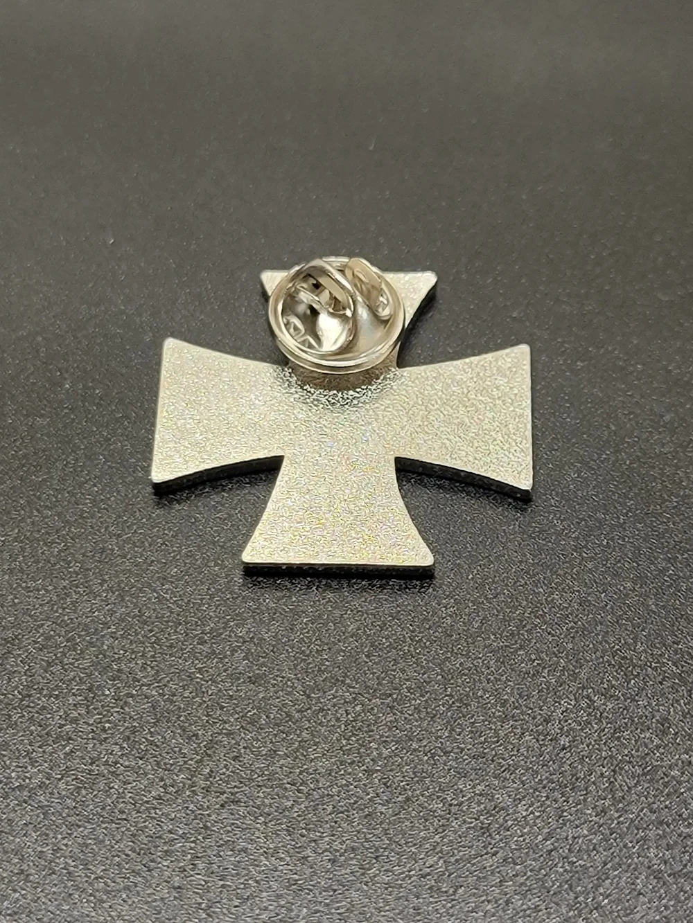 Black Maltese Cross Enamel Pin